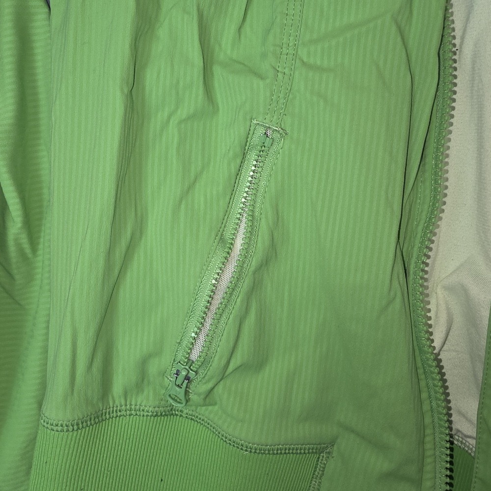 2013 Lululemon Street To Studio Full Zip Jacket  Lime Green Size 8 SEE PHOTO - Picture 4 of 9